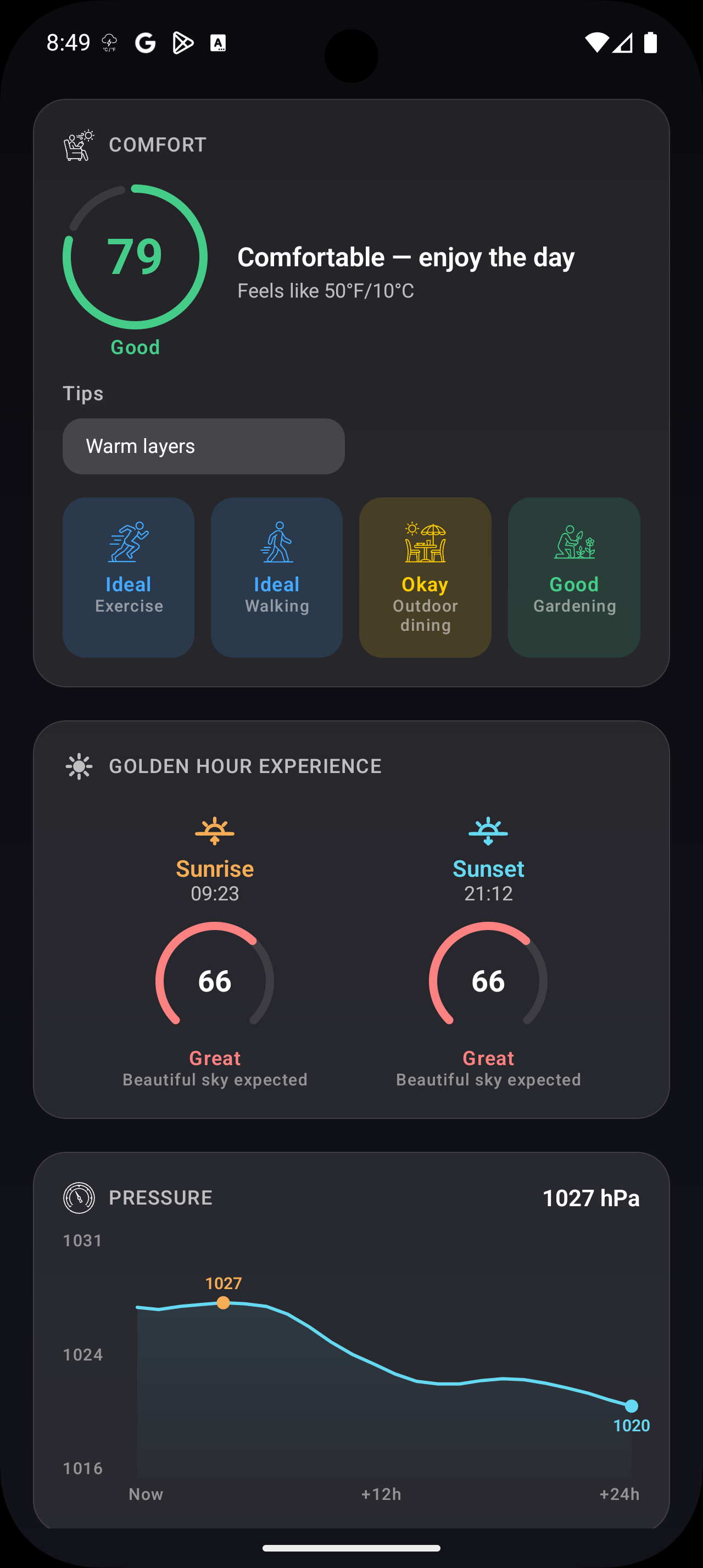 Android weather details
