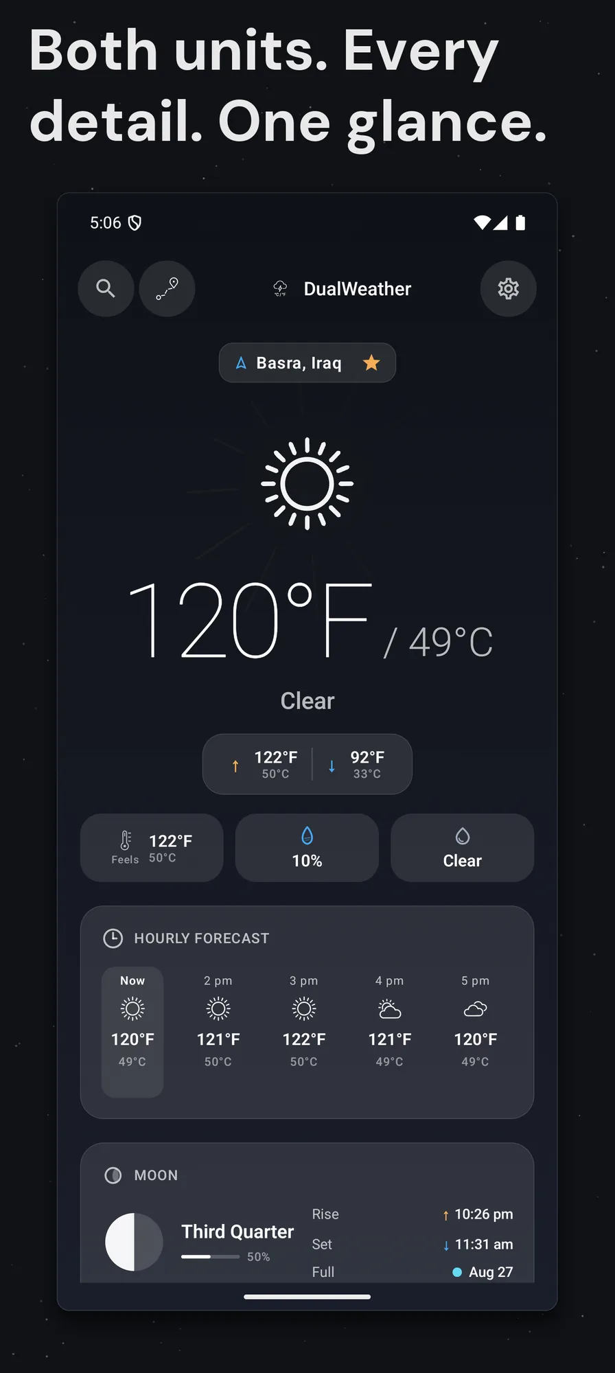 DualWeather on Android: Hero forecast basra