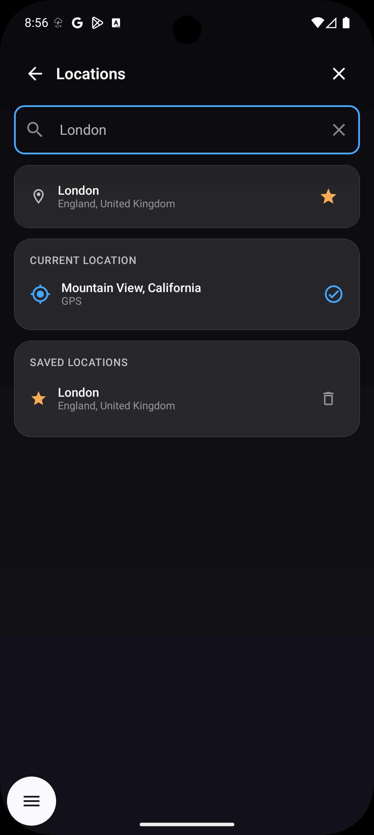 Android notification settings