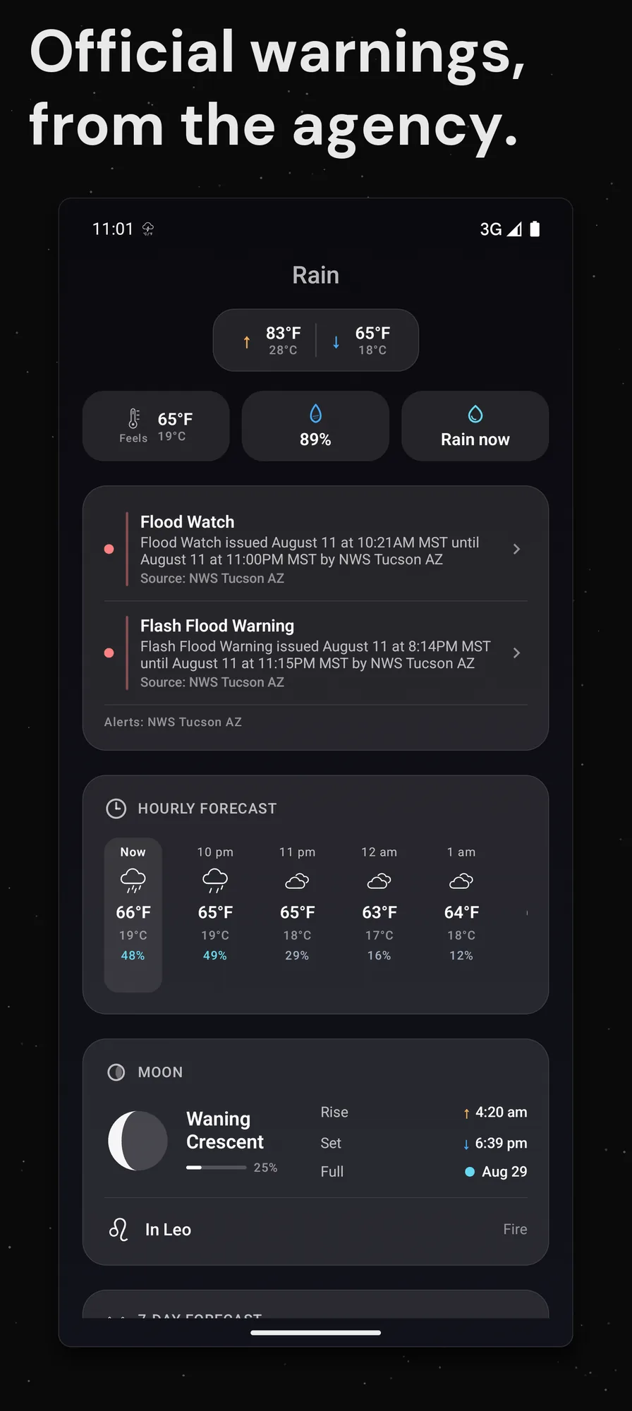 DualWeather on Android: Alert agency bisbee warnings lead