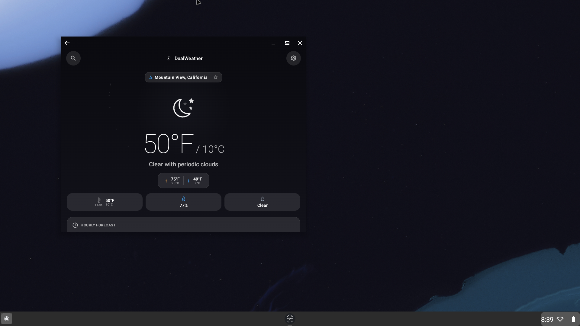 Android desktop weather view