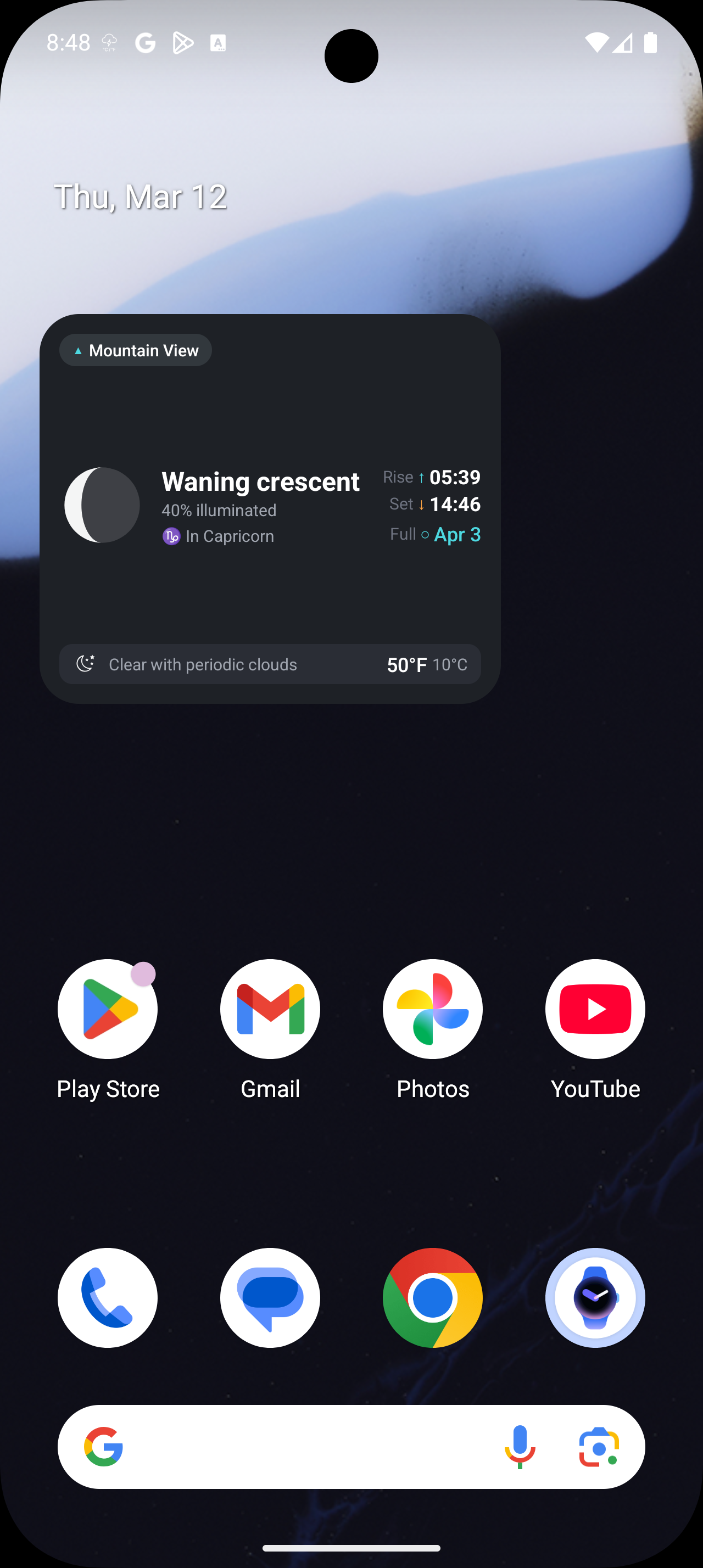 Android widget moon
