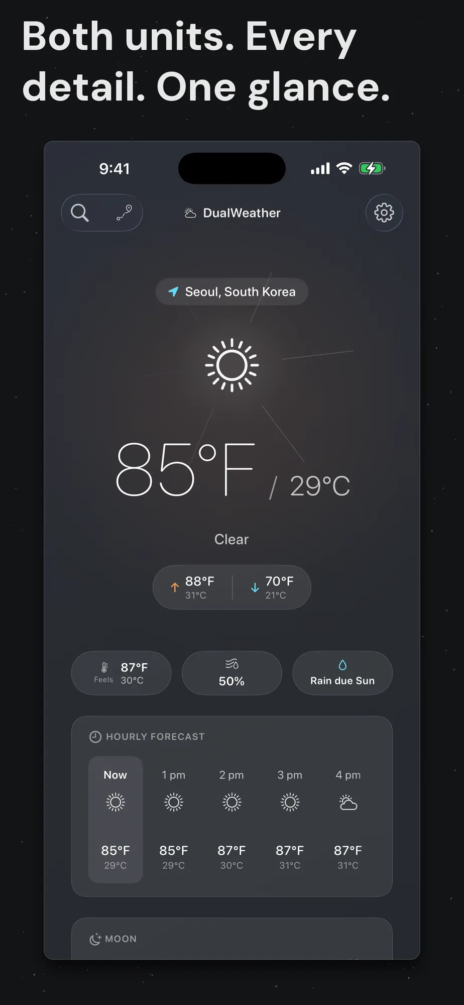 DualWeather on iPhone: Hero clear day seoul