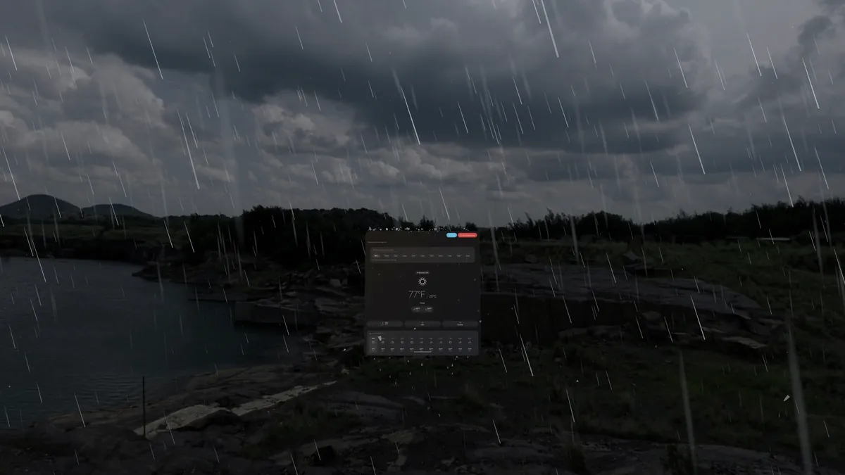 DualWeather immersive environment on Apple Vision Pro: Storm
