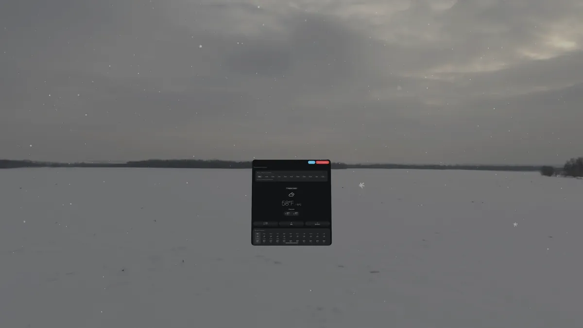 DualWeather immersive environment on Apple Vision Pro: Snow