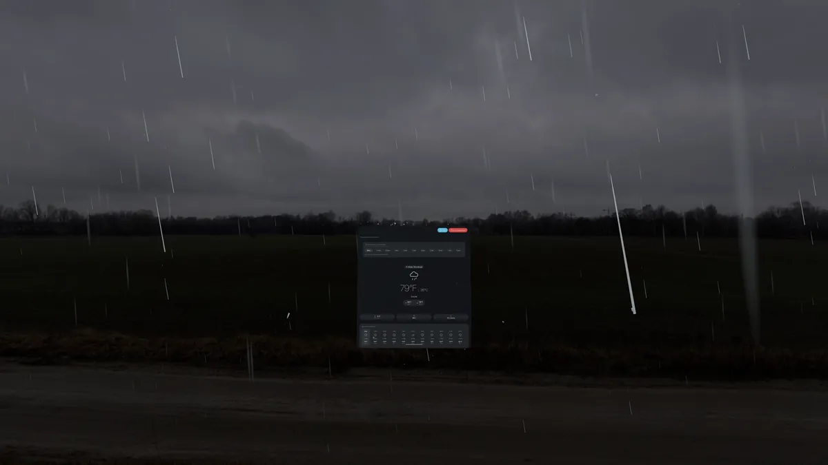DualWeather immersive environment on Apple Vision Pro: Rain