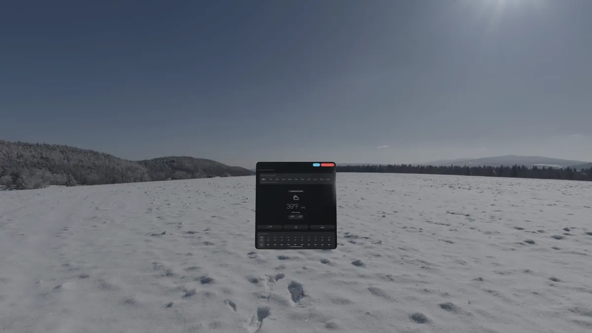 DualWeather immersive environment on Apple Vision Pro: Clear day polar