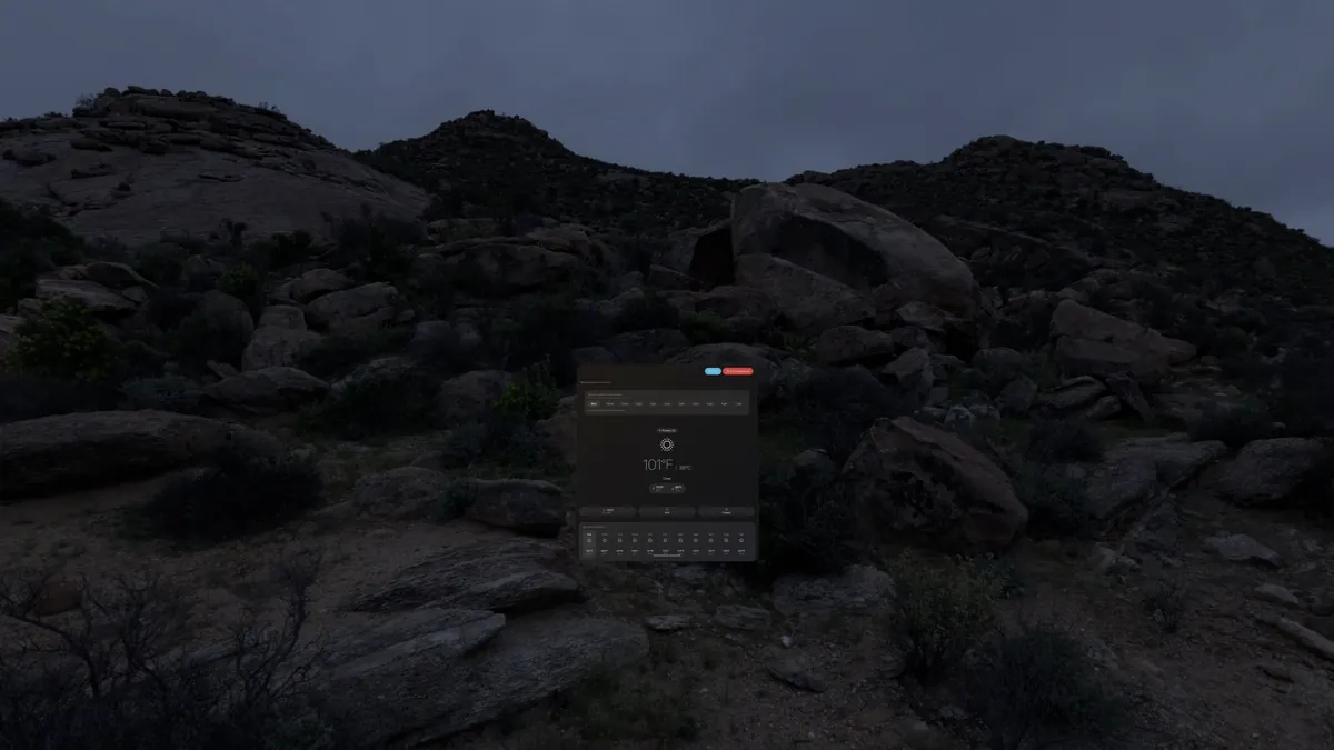 DualWeather immersive environment on Apple Vision Pro: Overcast dry