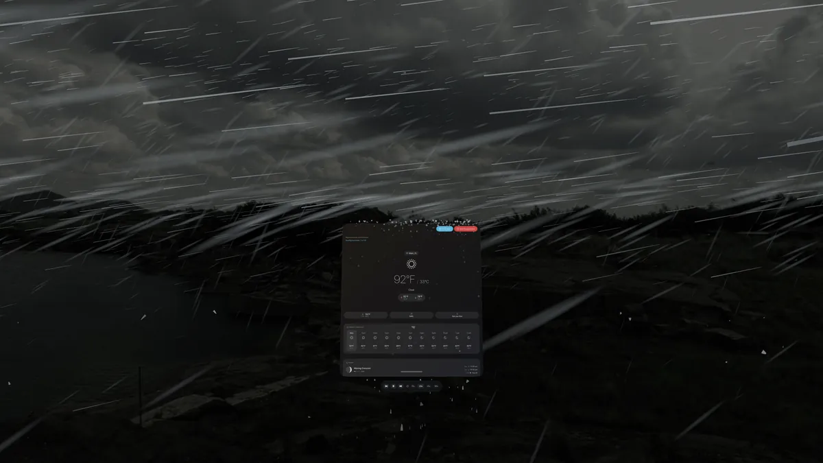 DualWeather immersive environment on Apple Vision Pro: S13 tour step7 hurricane
