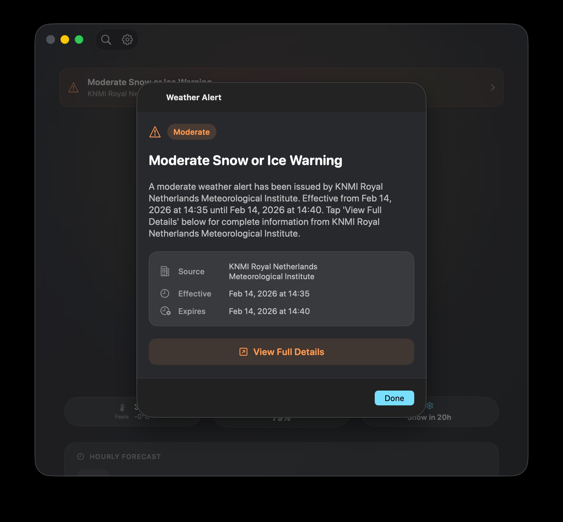 Weather alert detail