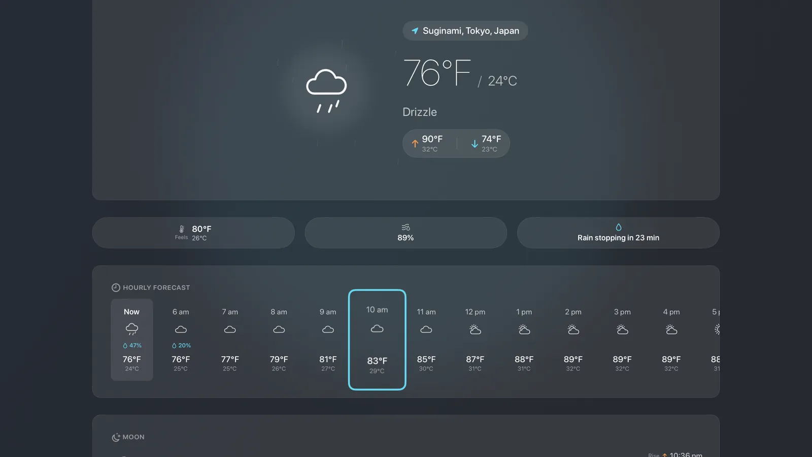 DualWeather on Apple TV: Hero forecast