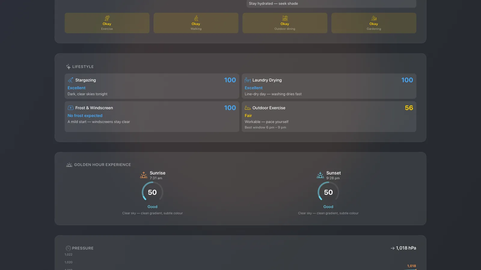 DualWeather on Apple TV: Golden hour