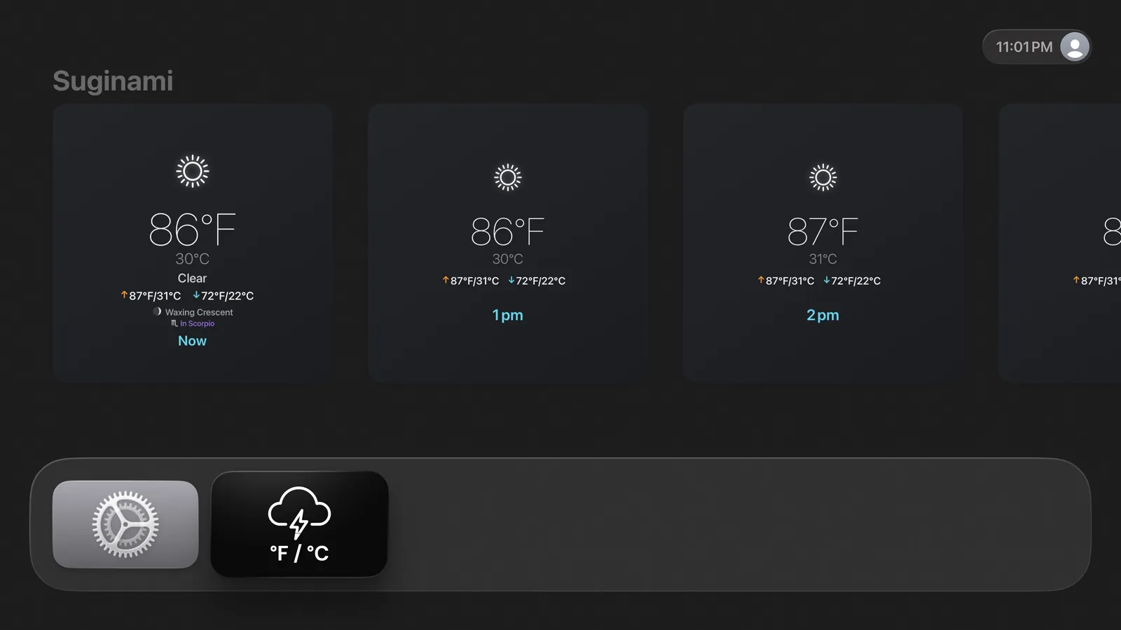 DualWeather on Apple TV Top Shelf: Top shelf suginami
