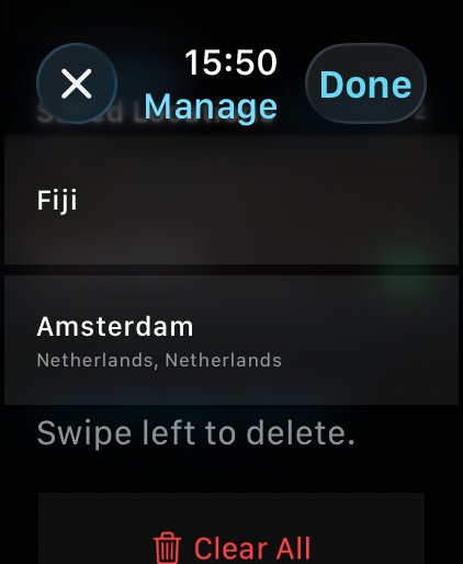 Watch manage locations